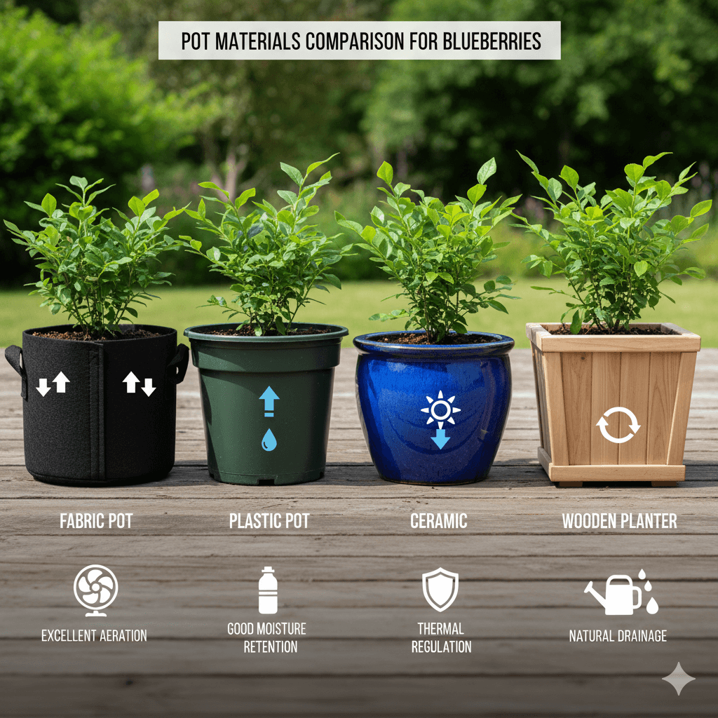 Best Pot Materials for Blueberries